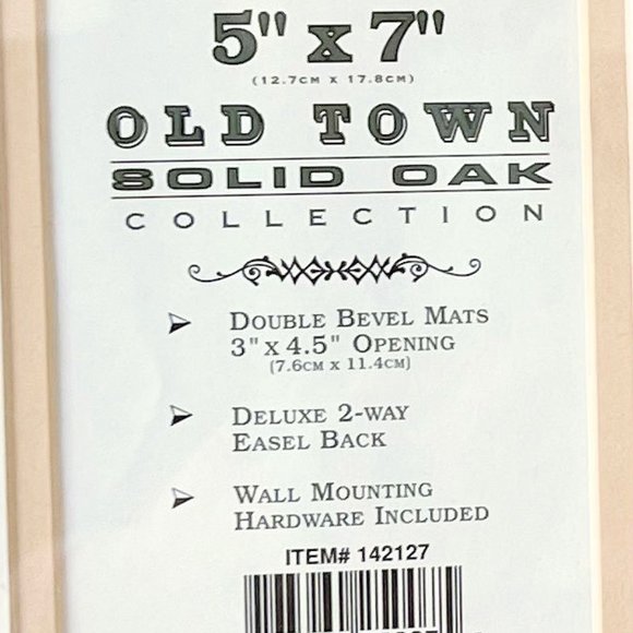 Vintage 90s Solid Oak Farmhouse Wood Picture Frames Original Glass 5x7, Set of 2 - Picture 8 of 16
